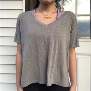 Charlotte Russe Criss-Cross Back V-Neck Tee